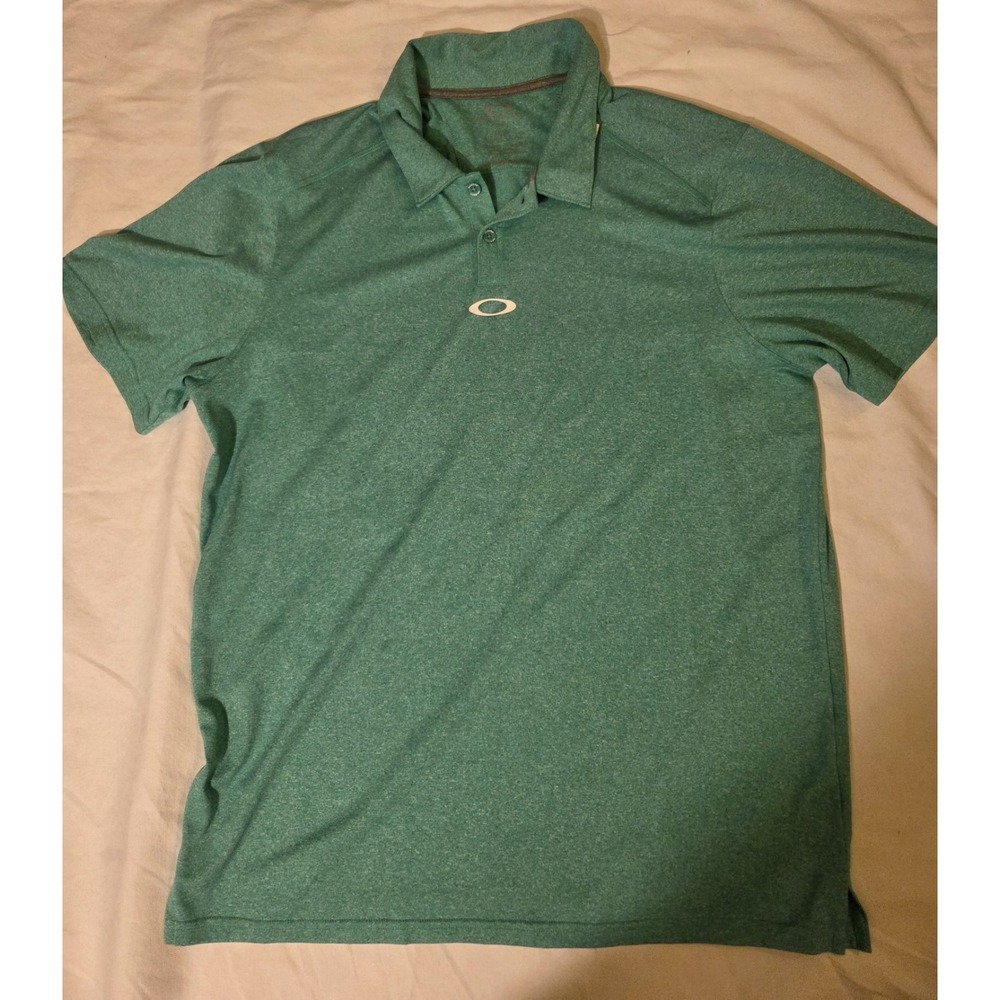 Mens Oakley Ohydrolix Golf Polo Shirt XL Heather Green Performance Moisture...